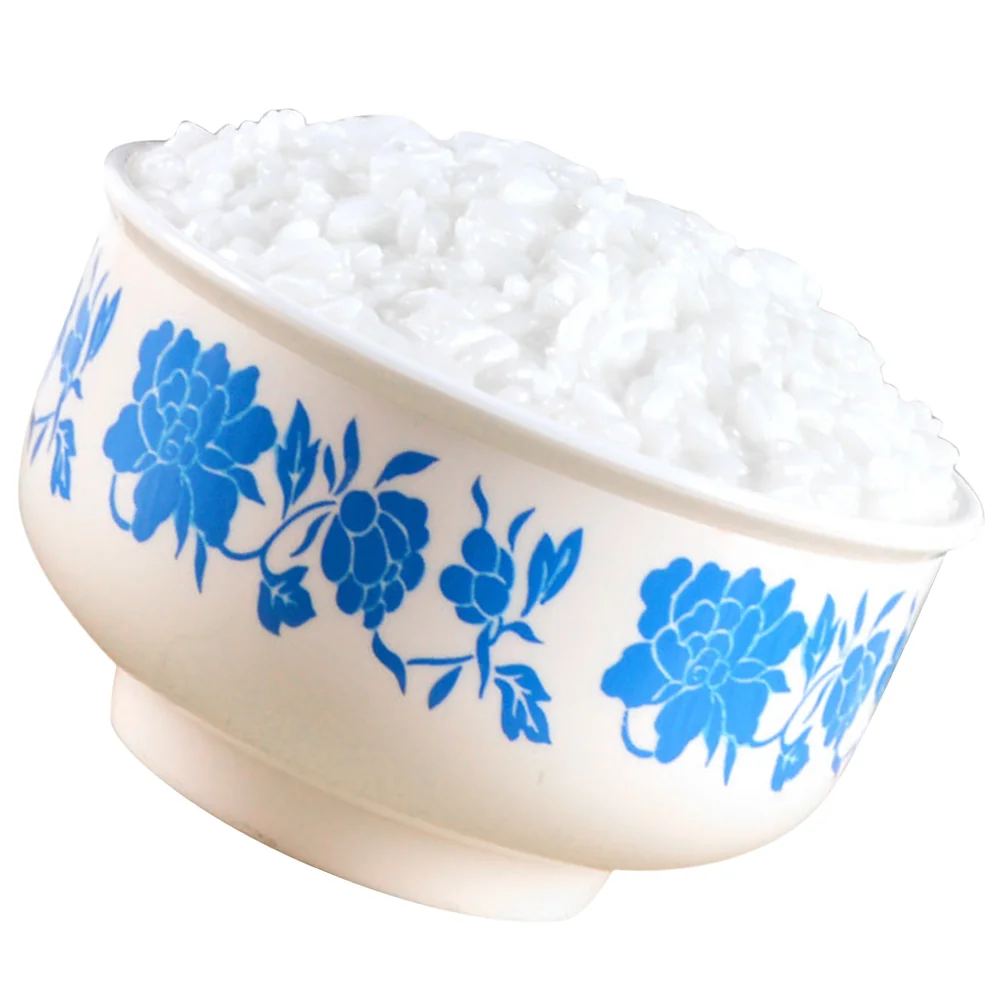 

Fake Ceramic Bowl Cooked Rice Model Simulation Artificial Decorative Steamed Rice
