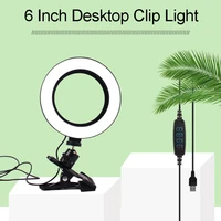 6 inch selfie ring light for laptop computer desktop youtube ring lamp video conference lighting kit desktop clip lights