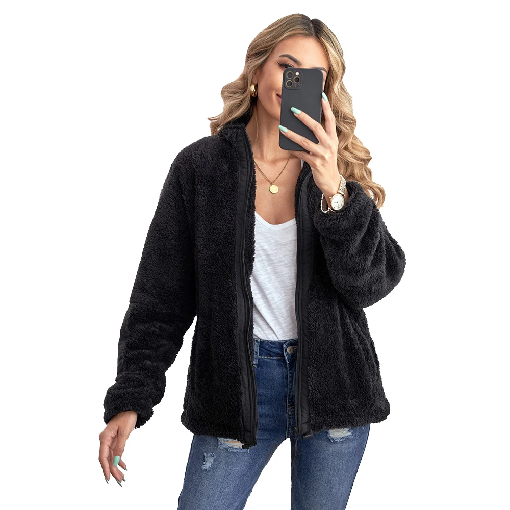 

Fleece Women Jackets Casual Sports Women's Coat Fall Winter Cashmere Cardigan Retro Clothes Warm Comfortable Soft Lady Jackets