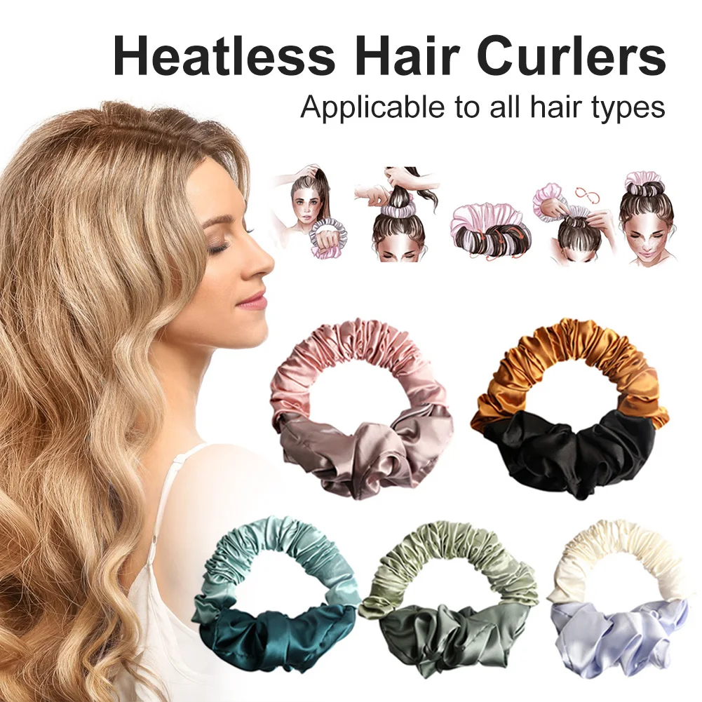 

Heatless Hair Curling Rod Headband Scrunchie No Heat Hair Bun Rollers Wavy Bundles Curler Hair Styling Tools Hairdressing