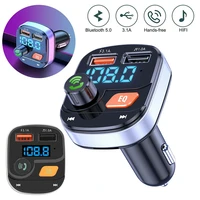 wireless bluetooth compatible 5 0 fm transmitter dual usb chargers hands free radio adapter receiver mp3 player