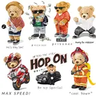 2021 крутые нашивки с медведем для одежды, курток, термонаклейки на одежду, футболку, полоски с животными, термонаклейки, значки с аппликацией