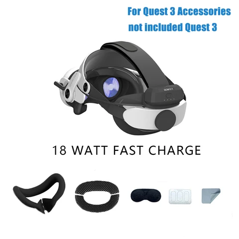 Ремешок на голову GOMRVR для быстрой зарядки аккумулятора для Meta Quest 3 Elite, альтернативный ремешок на голову для Oculus Quest 3, аксессуары