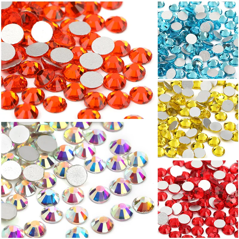 

2mm/3mm/4mm/5mm AB Glazed Diamond Nails Glitter Rhinestone Crystal DIY Nail Art Sewing Decoration Nail Art Tools Accessories