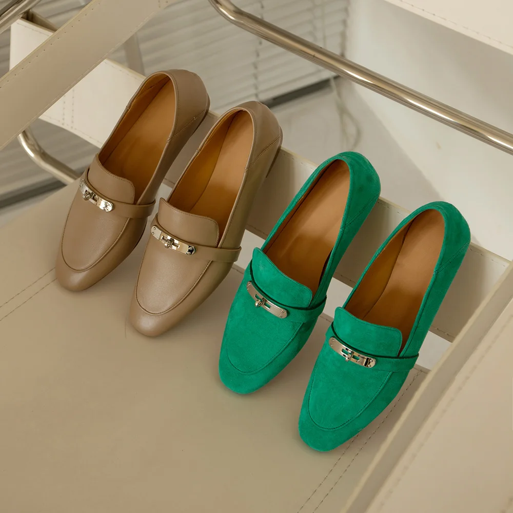 2022 Лоферы туфли женские повседневные слипоны на плоской подошве весна-осень -