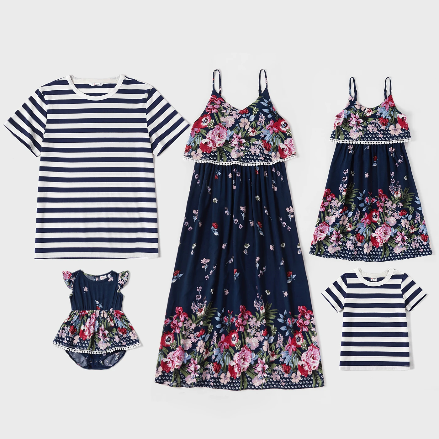 

MUMU Mosaic Floral and Stripe Family Matching Sets