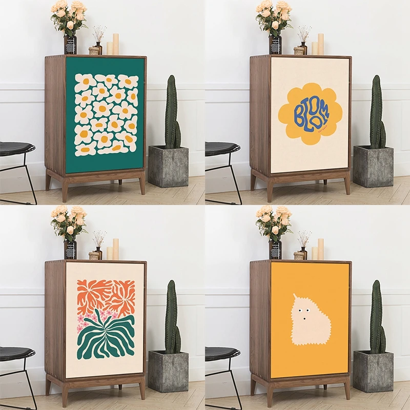 Цветочная Короткая занавеска для шкафа гардероба Скандинавская полузанавеска