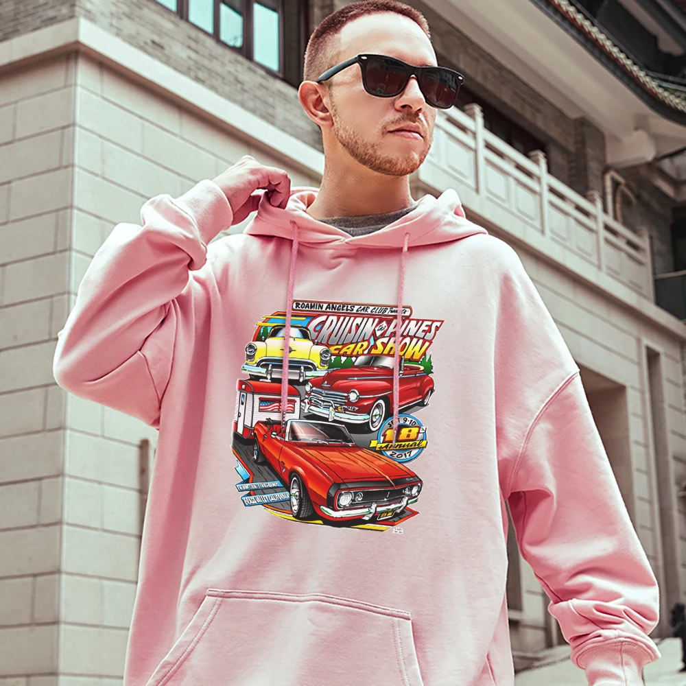 

Roamin Angels Car Club Cotton Mens Hoodies Trend Quality Sweatshirt Campus Casual Sweatshirt Comfortable Oversize Man Sweatwears