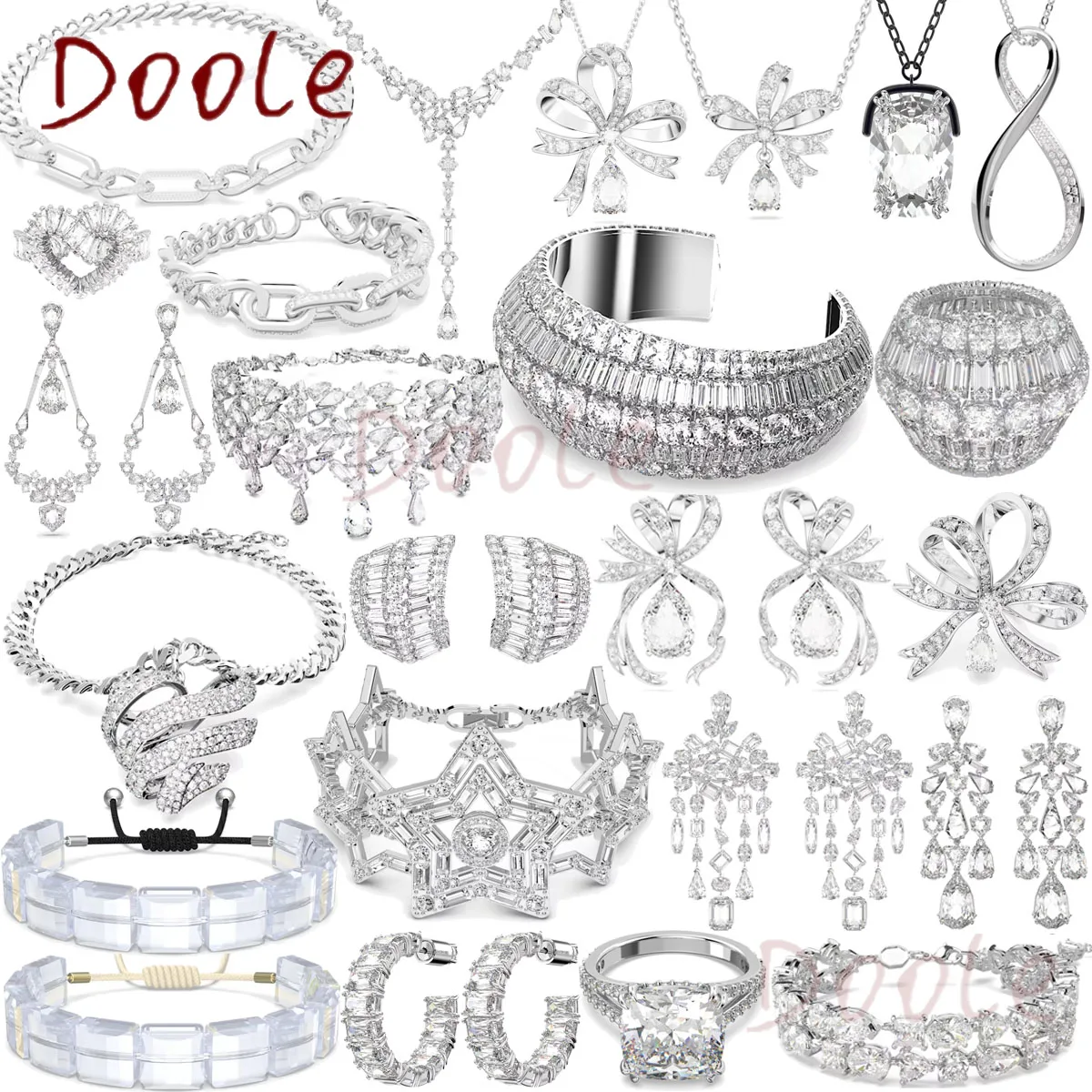 

Original Jewelry High Quality White Series New Sales Trend Wedding Exquisite Set Necklace Earrings Ring Bracelets Gift for Women