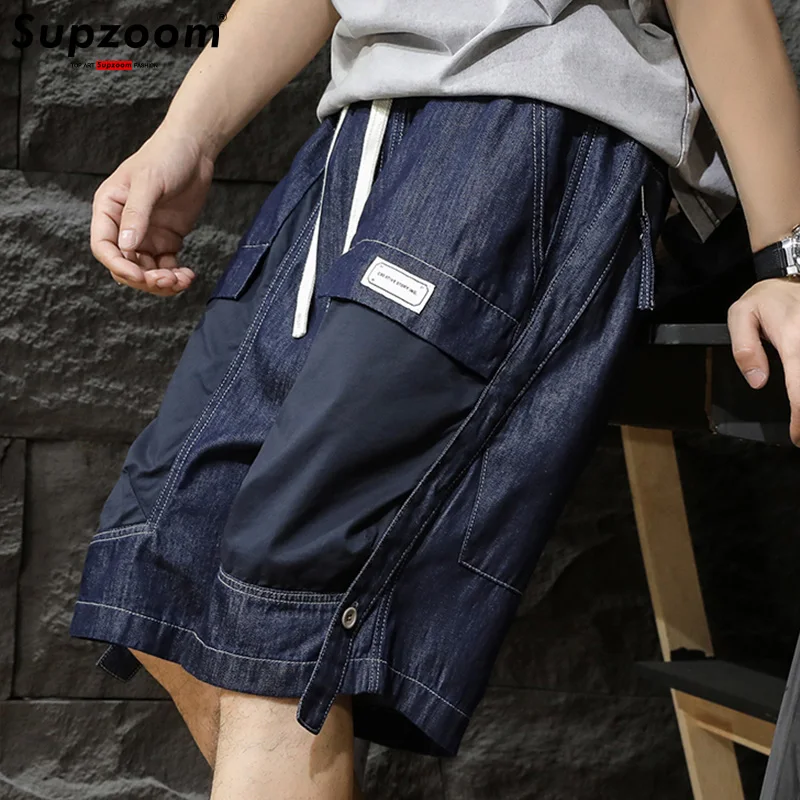 Мужские джинсовые шорты с карманами Supzoom модные летние свободные повседневные