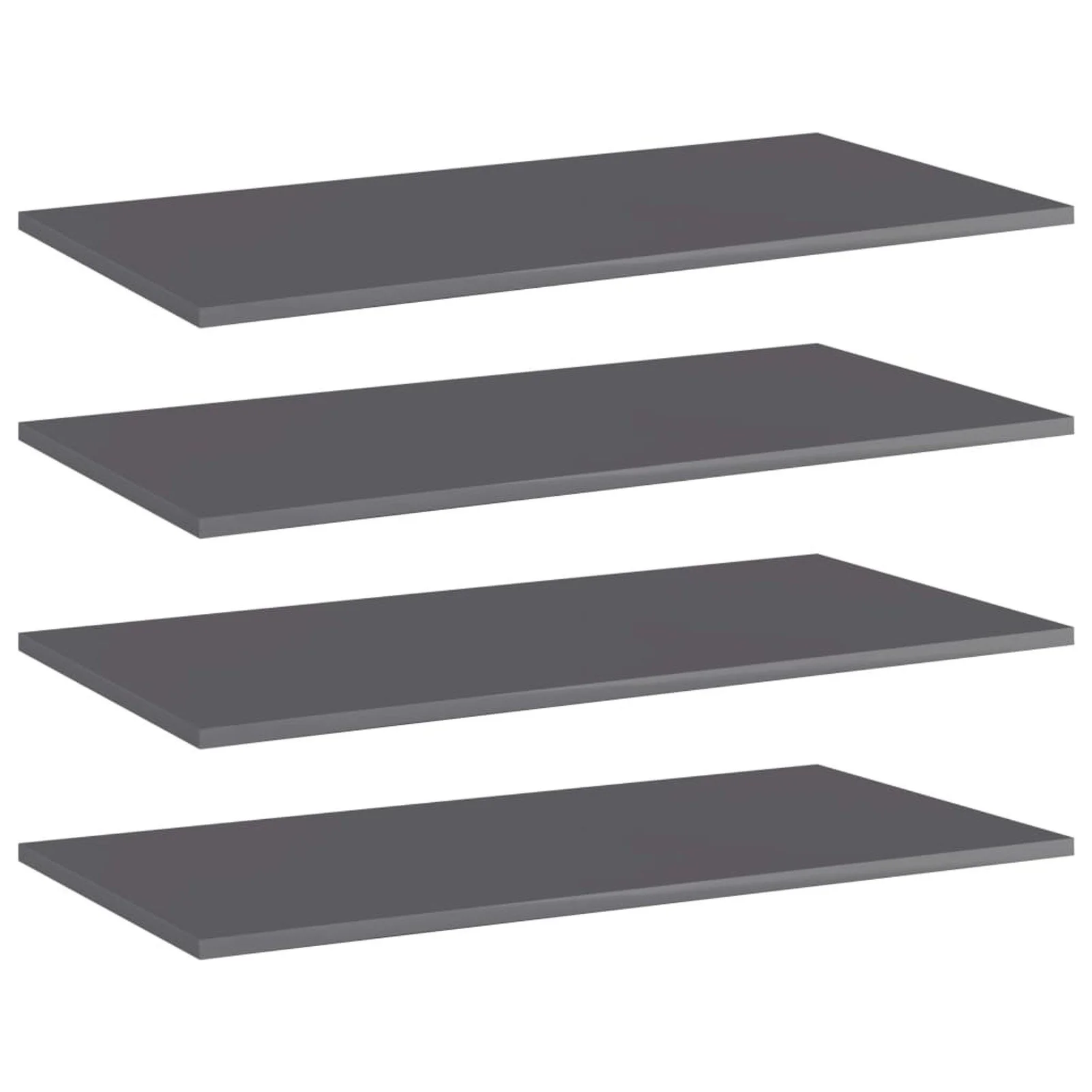 

Bookshelf Boards 4 pcs High Gloss Gray 31.5"x15.7"x0.6" Chipboard