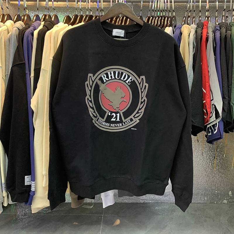 

Свитер мужской/женский из махровой ткани с принтом ревеня и тигра