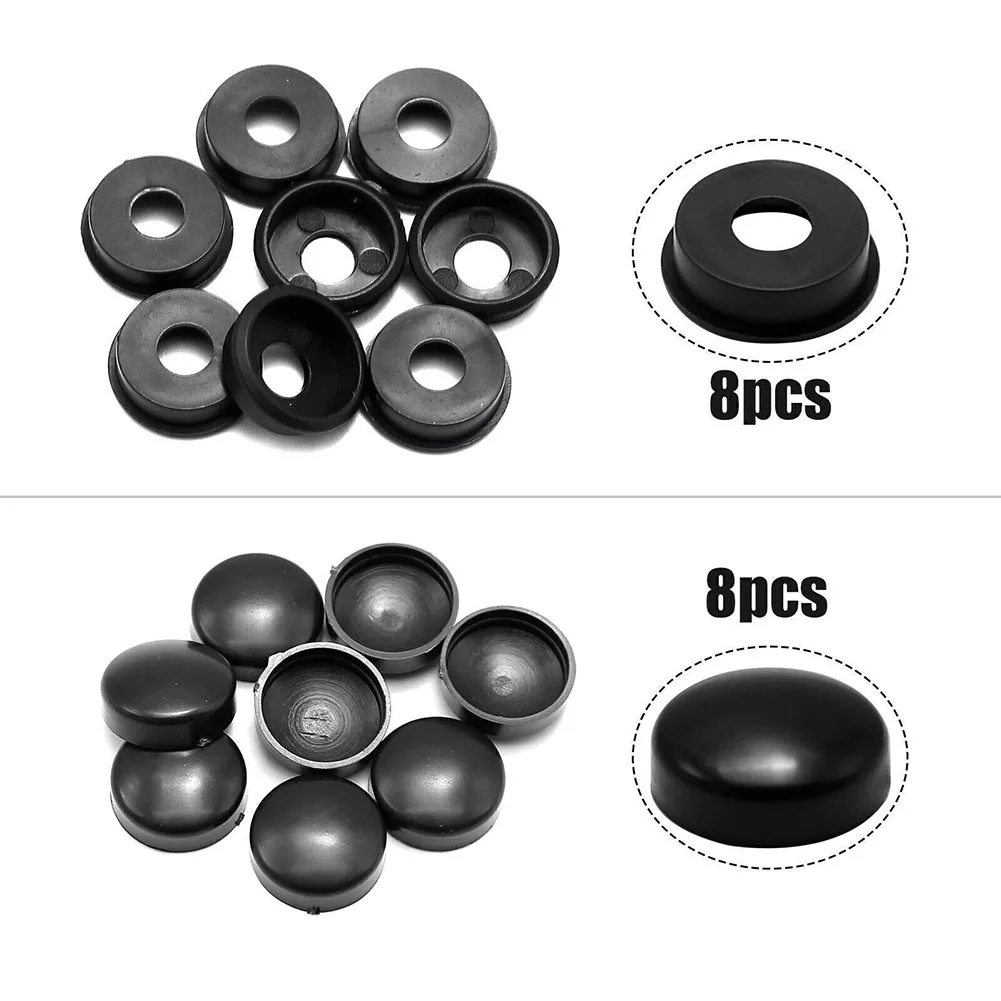 

8 Sets Of License Plate Screws Anti Theft Auto Security Accessories Stainless Steel Screws Universal Adjustable Car Screws Nuts