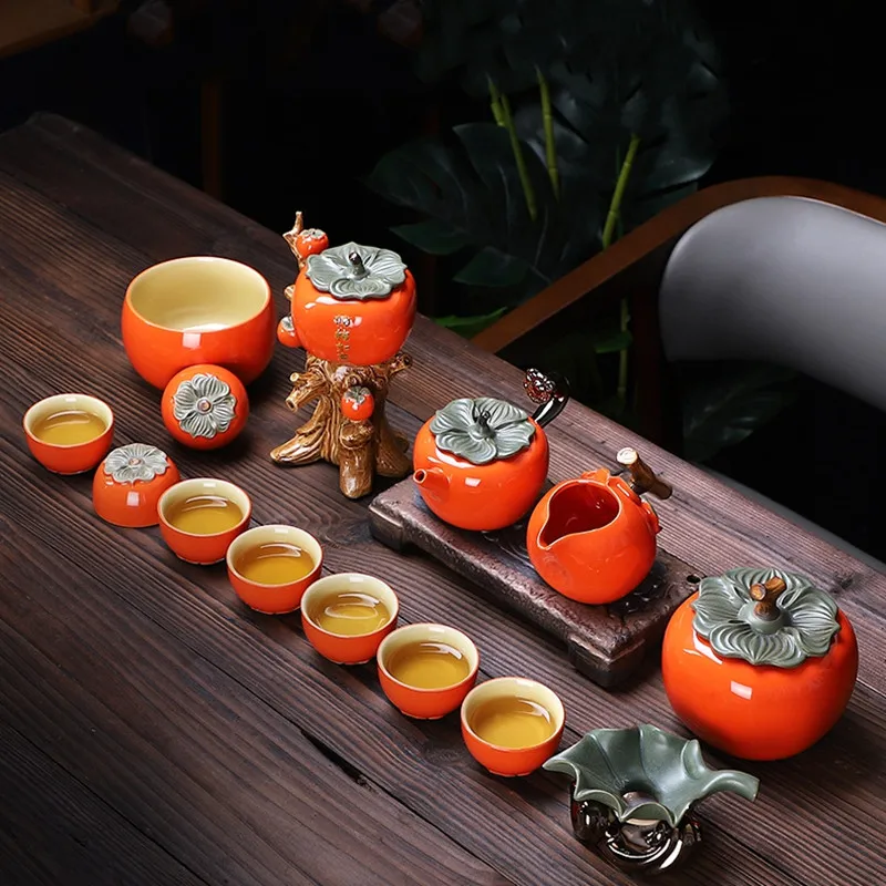 

Everything Goes Well Tea Set Lazy Tea Making Artifact Automatic High-end Office Home Light Luxury Cup Teaware Kitchen Dining Bar