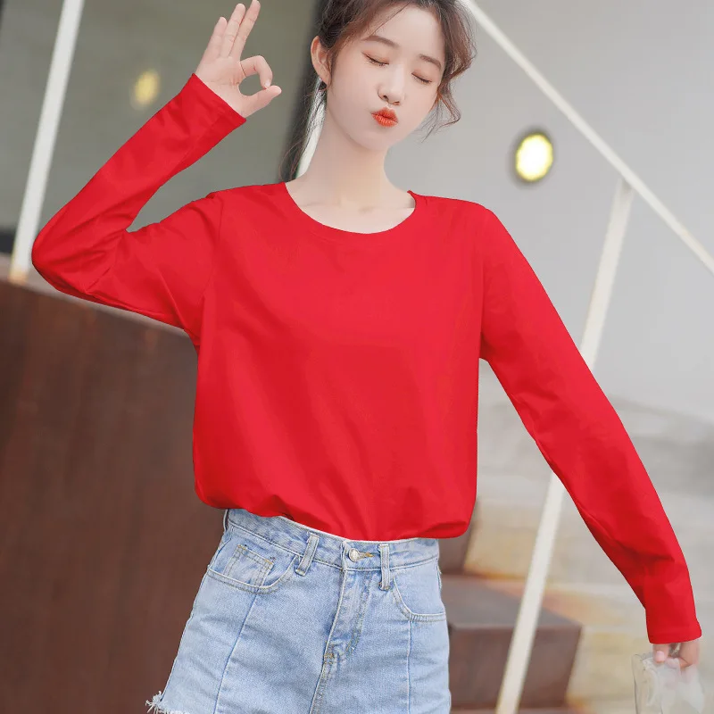 

Women's long sleeved t-shirt loose 2021 new top White