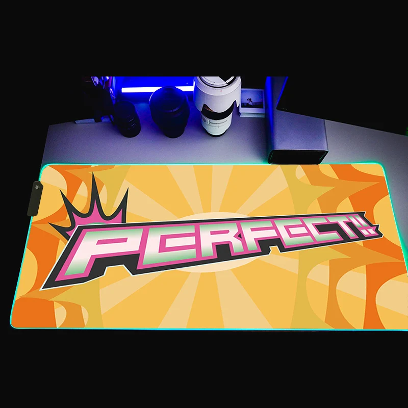 

Video Games Theme Gaming Mouse Pad Yellow Orange RGB Computer Mouse Pad Large Gaming Mousepad Mouse Pads PC Gamer 90x40 Desk Mat