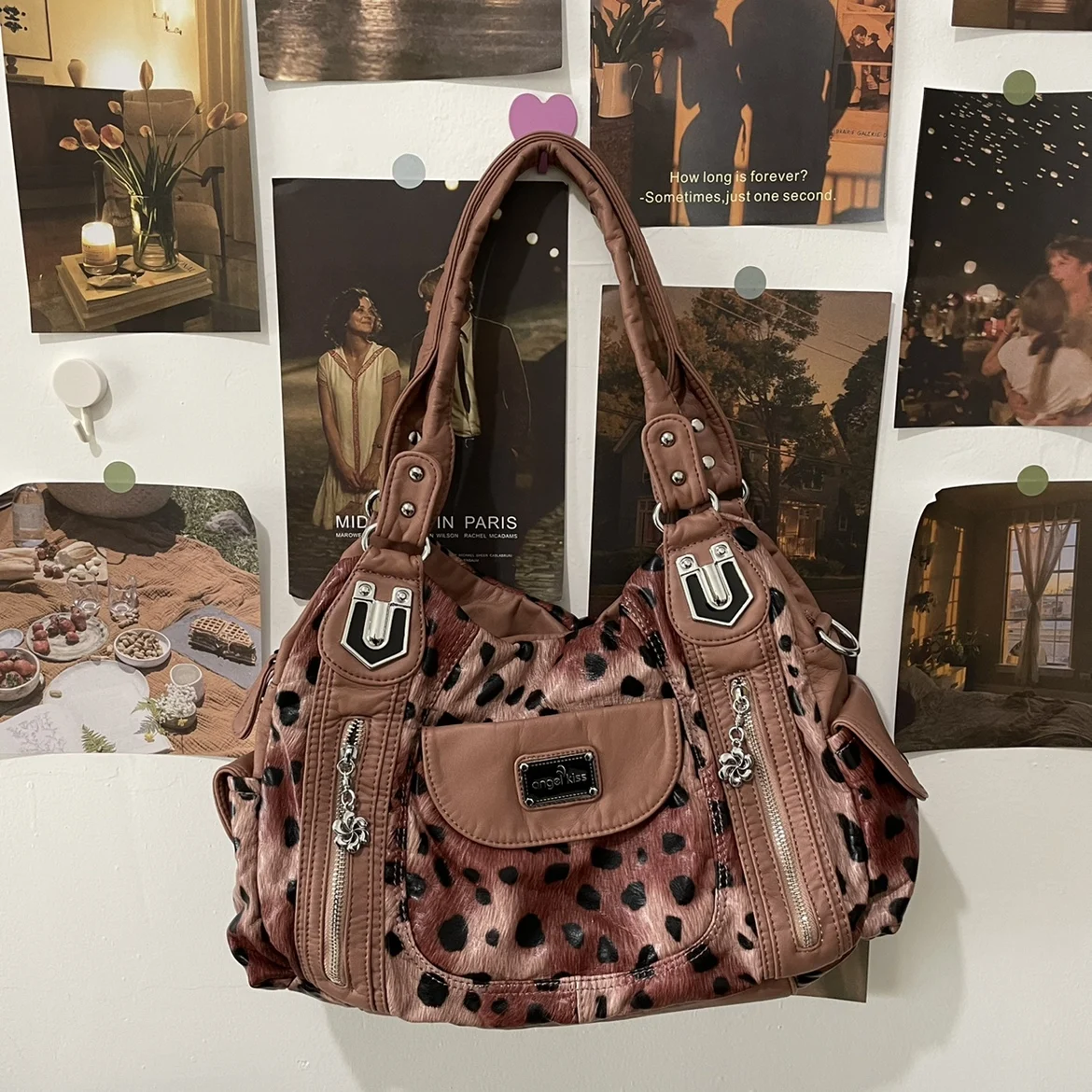 Женская Сумка через плечо с леопардовым принтом