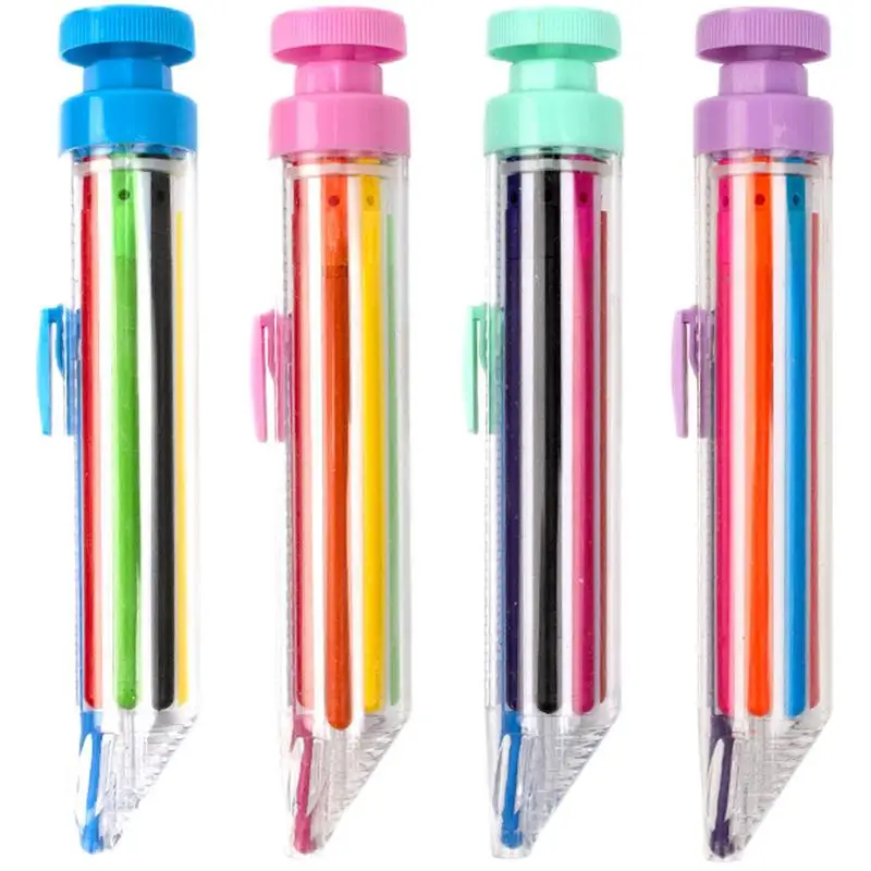 

8 In 1 Crayon Pens Multicolor Crayons Retractable 8 In 1 Crayon Painting Party Favors Drawing Learning And Art Class Supplies