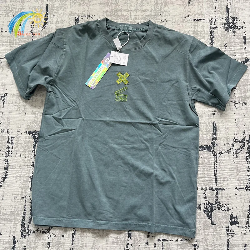 

Blue Washed Batik Vintage Cavempt T-Shirt Men Women 1:1 Tags Simple Logo Embroidery Cav Empt C.E Short Sleeve Tee