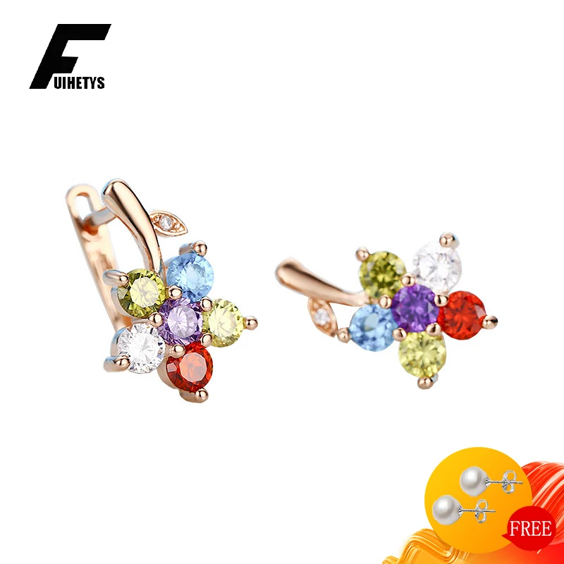 

Fashion 925 Silver Jewelry Earrings Created Topaz Zircon Gemstones Rose Gold Drop Earring Accessories for Women Wedding Party