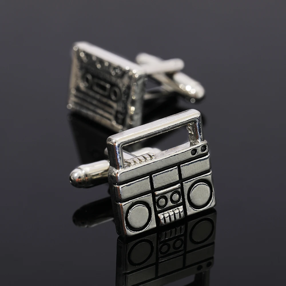Tape Cufflinks Hiphop Rock Cuff Links For Music-lover Suit Shirt Tuxedo Sleeve Button Party Gift