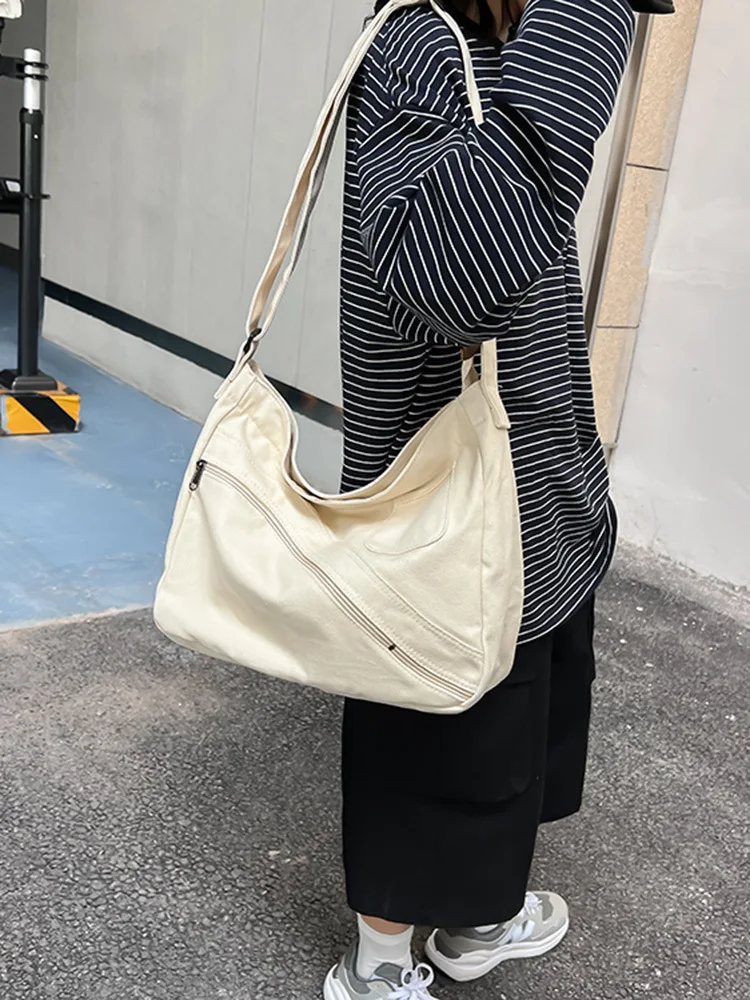 

CGCBAG Lage Вместительная женская Холщовая Сумка через плечо 2023 повседневная женская сумка-мессенджер для поездок простая дизайнерская сумка-тоут для женщин
