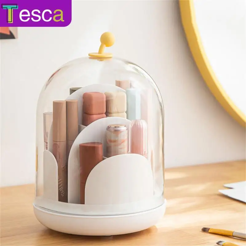 

Waterproof Dustproof Cosmetic Storage Rack Partition Opening Transparent Multi-core Display Box 360-degree Rotating