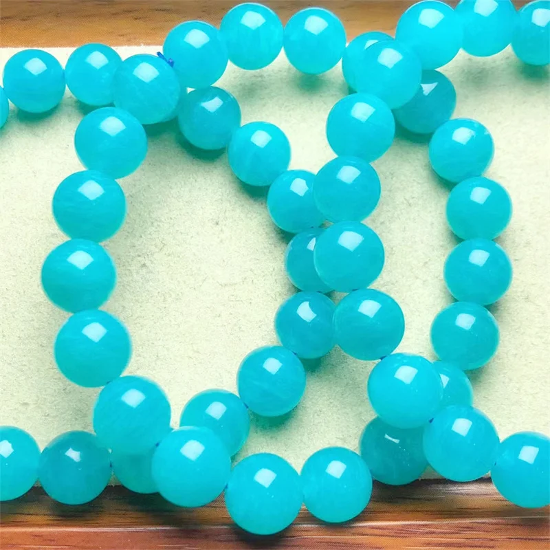 

Natural Amazonite Bracelet Fashion Gemstone Crystal Jewelry Bangle For Women Healing Bohemia Holiday Gift 1pcs 9MM