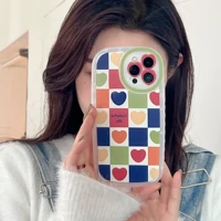 fashion colorful love plaid case for iphone 13 pro max 12 pro max 11 pro max iphone x xr xs max soft cover