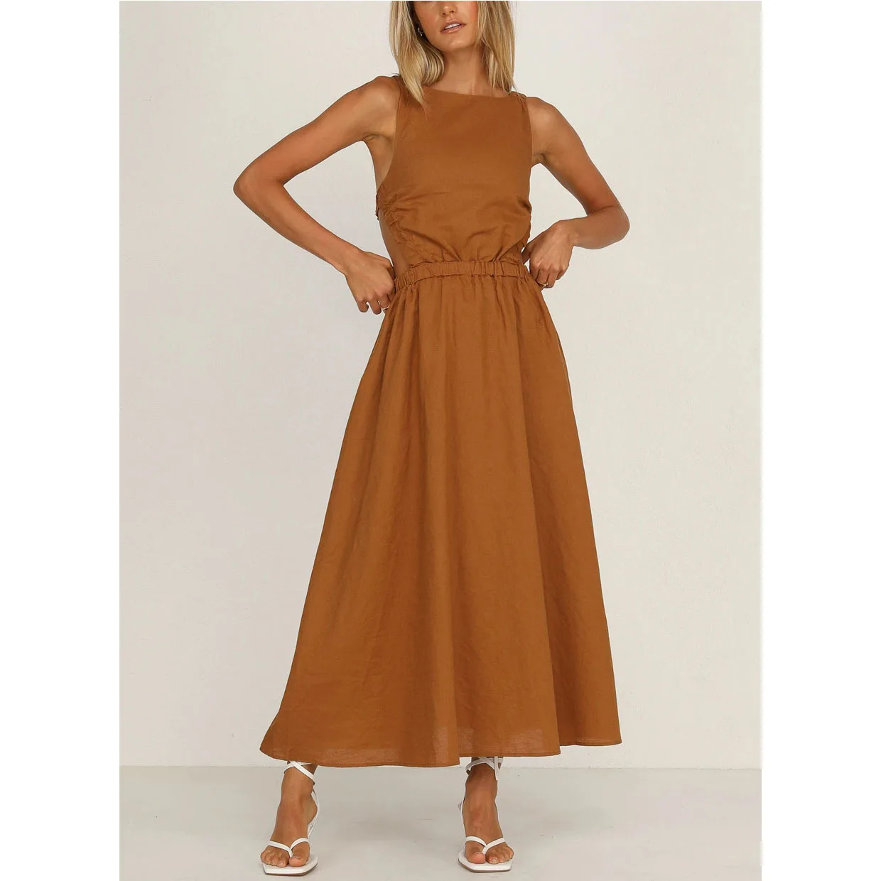 

Женское винтажное платье-макси без бретелек, черное платье на тонких бретельках с открытой спиной, элегантное платье принцессы, новинка на лето