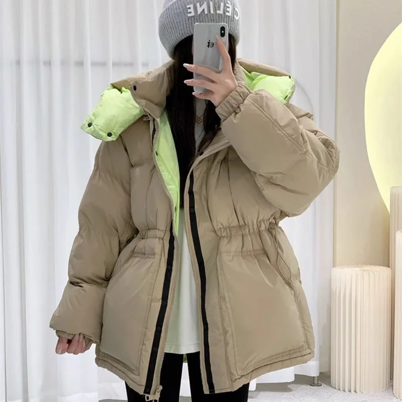 Женский пуховик на белом утином пуху пальто 2024 новая зимняя мода высокое