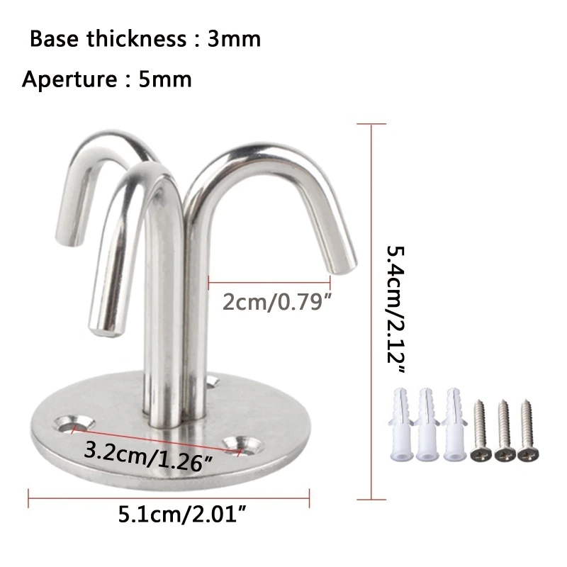 

Stainless Steel 3-Prong Ceiling Hook Plants Hangers Bracket Wall Hanging Hook for Hanging Bird Feeder Lantern Wind Chime