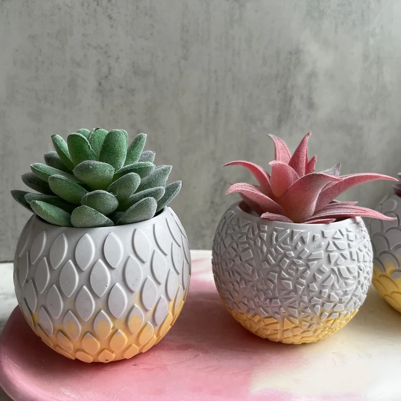 

Round Ball Candle Jar Concrete Cement Molds Fish Scales Flowerpot Silicone Molds Storage Pot Candle Holder Cup Epoxy Resin Mold