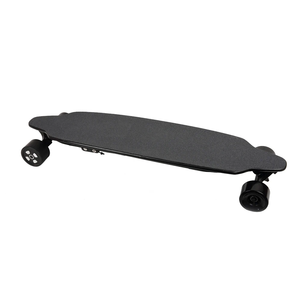 

Black Best Electric Skateboard 2019 Long Range 4 Wheel Longboard Skateboard Deck Cheap Price 600W*2 Hub Motor For Adult