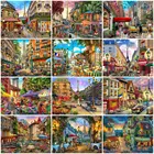 Алмазная вышивка HUACAN уличная фотография из стразы алмазов картина Ландшафтная мозаика с бриллиантами город рукоделие Декор для дома