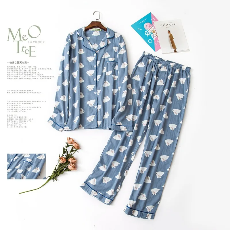 Autumn Cotton Pajamas Set Full Sleeve T-shirt Long Pants 2Piece/Set Sexy/Casual Pyjama Big Size Mom Homewear Cozy Plus Sleepwear