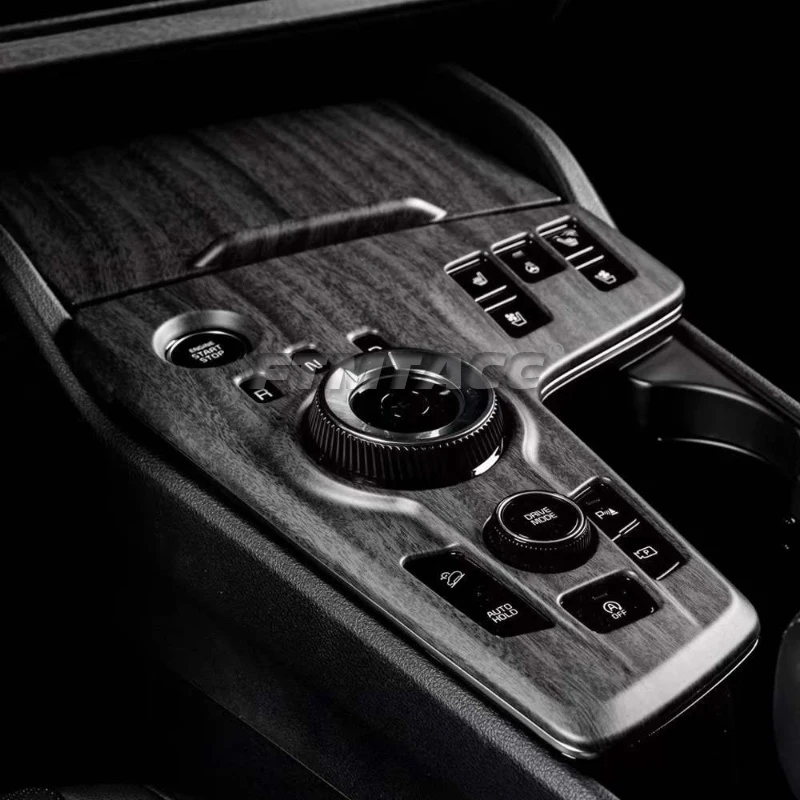 ABS Peach Wood For Kia Sportage NQ5 2022 2023 Car Gear Shift Knob Central Handbrake Covers Interior Auto Accessories Stickers