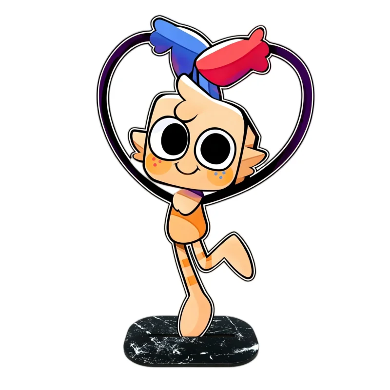 Фото Коллекционная акриловая фигурка Dandy's World Razzle Dazzle Gemini: Двойные котики-чиби, персонажи в стиле тун, подарок для фанатов Dandy's World, декор №2