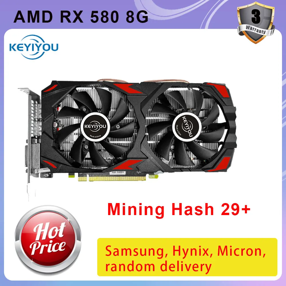 Новая Оригинальная видеокарта Radeon RX 580 8 ГБ GDDR5 256Bit Rx580 графическая карта для