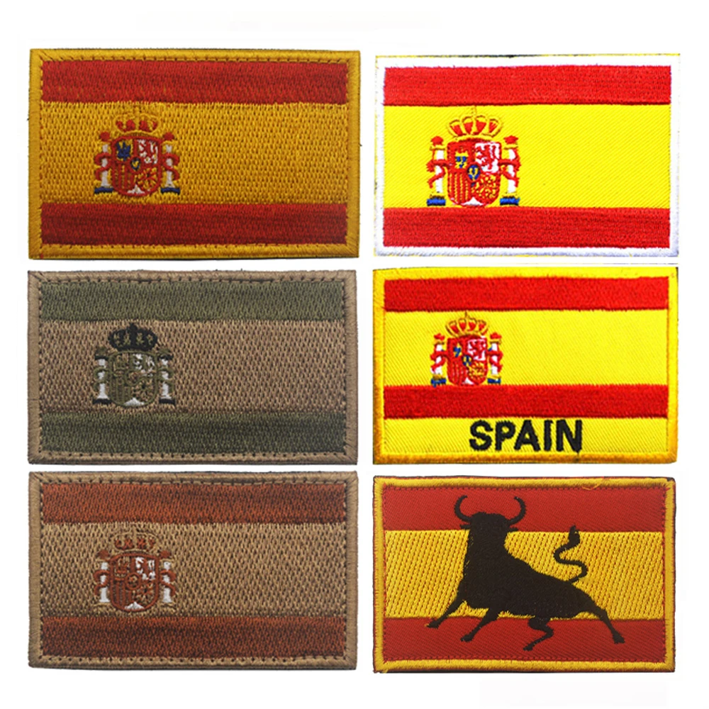 

Spanish Flag Patch Spain Embroidery Badge Hook & Loop Armband for Cloth Backpack Military Tactical Patch