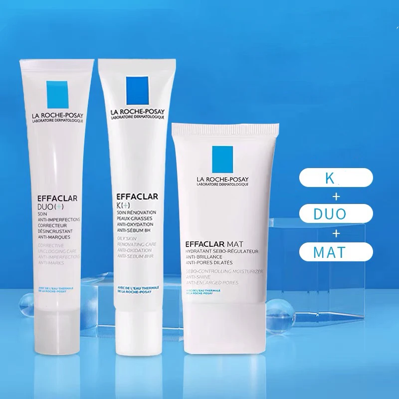 

3pcs La Roche-Posay Effaclar Mat Duo+ K+ Set Acne Remove Suitable for Oily Skin Reduces Oil and Pores Moisturizes 40ml