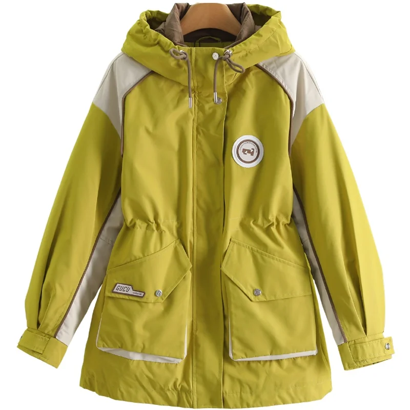 90 Белый утиный пух [Любовь] Капюшон Ветрозащитный пуховик соответствующего цвета