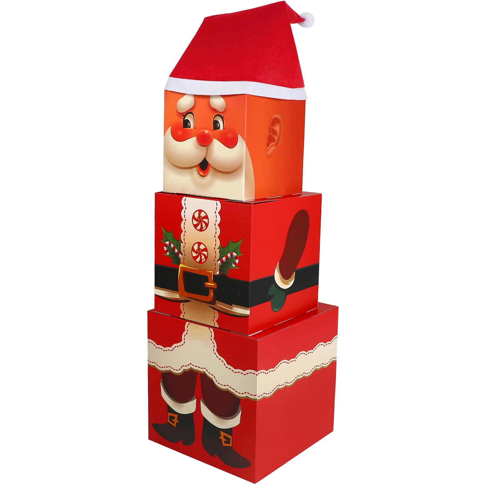 

Storage Lid Reusable Cartoon Foldable Decor Winter Giftbox Square Ornament Reindeer Snowman Duty Lovely Holiday Decorated