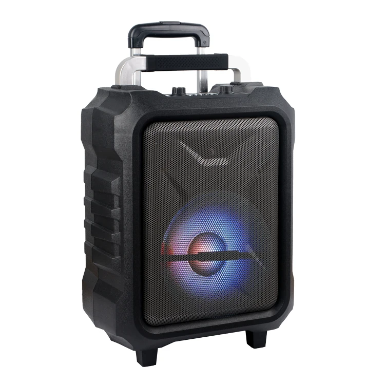 

Factory price sound system high quality portable blue tooth outdoor trolley speaker with LED lights