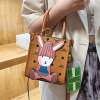 cute cartoon rabbit lady bag new versatile summer one shoulder messenger bag popular texture portable small square bag