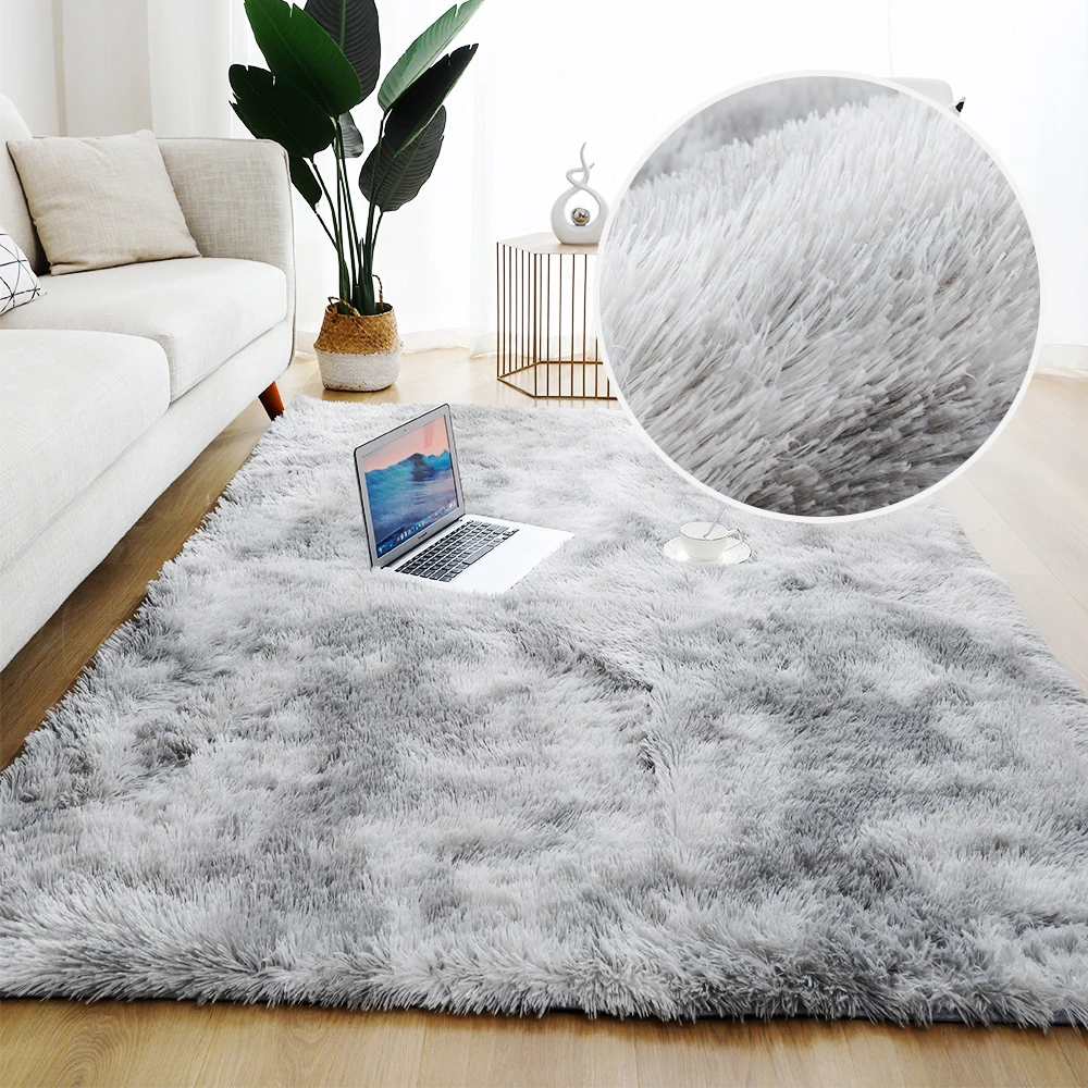 

Modern Rug Living Room Decoration Thick Long Plush Rugs Bedroom Shaggy Area Rug Soft Lounge Rugs Solid Large Carpets Floor Mats
