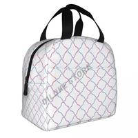 rounded background designed insulated lunch bags print food case cooler warm bento box for kids lunch box for school