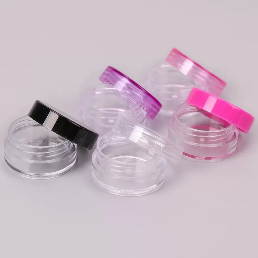 New in Cosmetics Jar Box Makeup Cream Refillable Bottle Storage Pot Container Round Bottle Portable Plastic Transparent Case fre