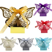 50pcs butterfly candy box paper packaging boxes baptism bitrhday wedding gifts for guests baby shower decoration party supplies