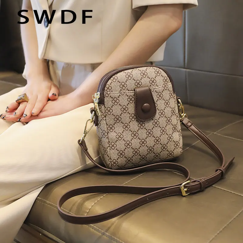 

Women Crossbody Bags for Phone 2023 New Luxury Handbags Small Leather Fashion Shopping Coin Hanging Mobile Makeup Party Clutch